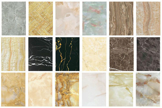 Decoratie van de het Blad Binnenlandse Muur van luxe de Hoge Glanzende 1220x2440mm 3mm pvc Marmeren