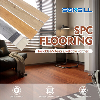 Formaldehyde E0 SPC-vloeren PVC met kalksteen grondstof Superieure duurzaamheid vloeroplossing voor commerciële en residentiële toepassingen