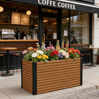 Moderne waterdichte brandvertragende milieuvriendelijke verhoogde tuinbed planterdoos voor buiten