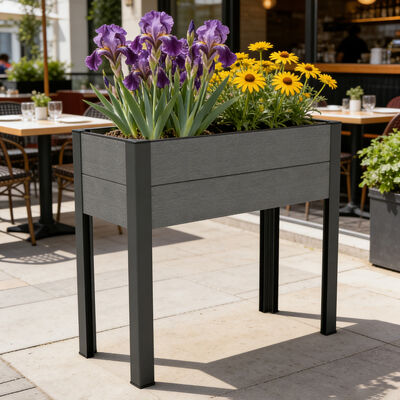 Verhoogd Kweekbed met Metalen Poten voor Buiten Terras Achtertuin Groenteteelt