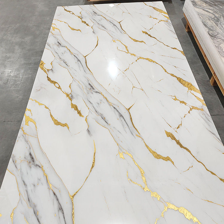 Hoogglanzend PVC-marmeren plaat UV-marmeren plaat gelamineerd plaat voor wanddecoratie