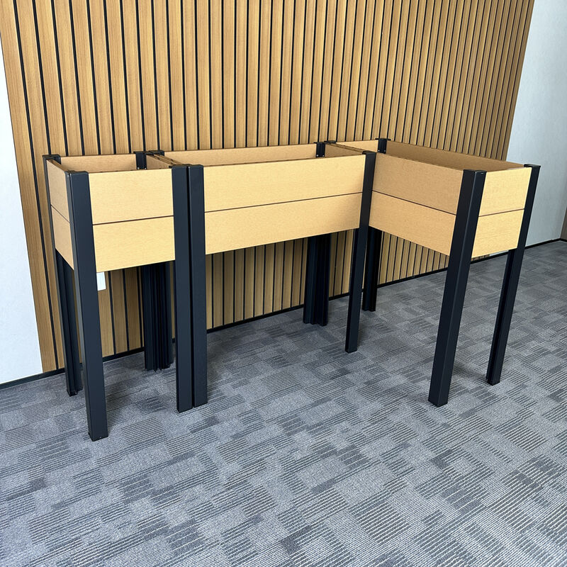 Verhoogd Kweekbed met Metalen Poten voor Buiten Terras Achtertuin Groenteteelt