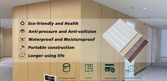 Gemakkelijk installeer pvc-Muurcomités Binnenlands Decoratief Vuurvast Plafond Lichtgewicht