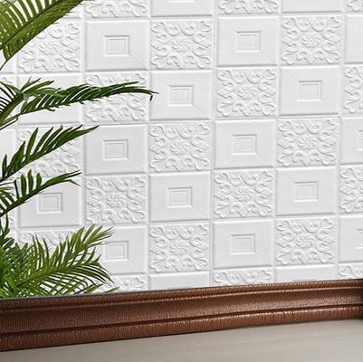 Witte PE-wandpanelen 3d baksteenschuimbehangstickers voor huisdecoratie
