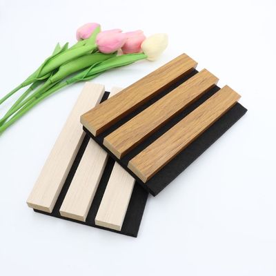 Aangepaste akoestische wandpaneelplaat 100% polyester + MDF met fineer geluidsisolatie