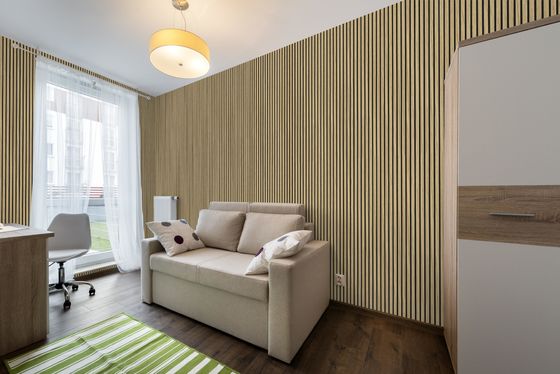 Houten korrel akoestische gecanneleerde paneelplaat geluiddicht voor interieurdecoratie