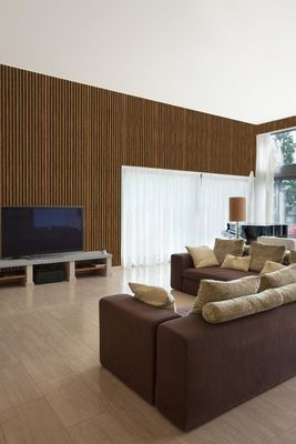 Geluidsisolatie Absorberen Mdf Pet Board akoestische houten latten wandpanelen