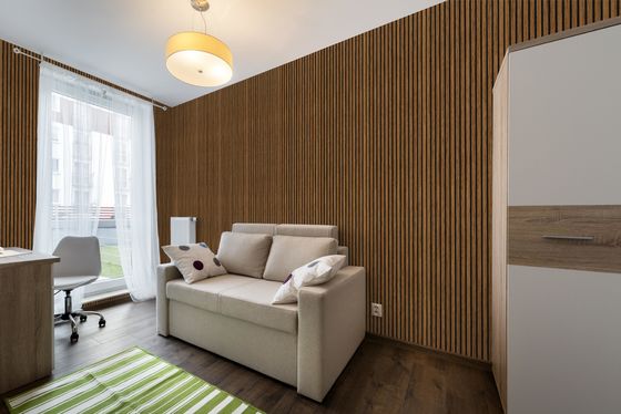 Geluidsisolatie Absorberen Mdf Pet Board akoestische houten latten wandpanelen