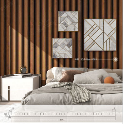 Accoustic Wpc wandpaneel Houten leisteenpaneel voor woningversiering