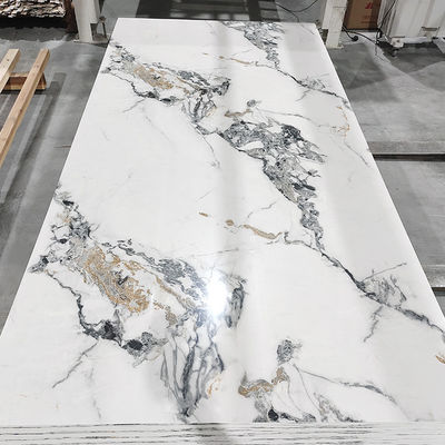 Hoogglanzend PVC-marmeren plaat UV-marmeren plaat gelamineerd plaat voor wanddecoratie