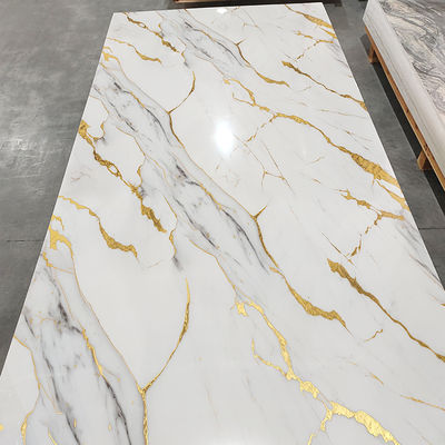 Hoogglanzend PVC-marmeren plaat UV-marmeren plaat gelamineerd plaat voor wanddecoratie