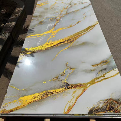 1220*2440mm 3D Digitaal Gedrukt UV Marmeren Plaat UV Platen Voor TV Wand Decoratie Plaat