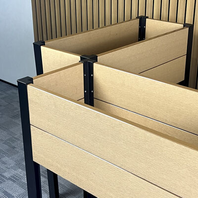 Moderne Verhoogde Moestuinbak met Waterdicht Vlamvertragend Eco-vriendelijk Hout-Kunststof Composiet voor Buiten